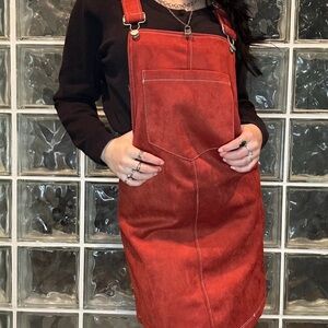 AUW Burnt Orange Overall Dress